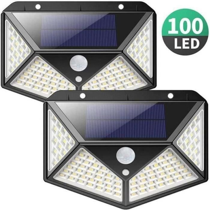 2er-Pack Außensolarlampen mit 100 LEDs, Deckenleuchte, Bewegungsmelder, Wandleuchte von Joom DACH