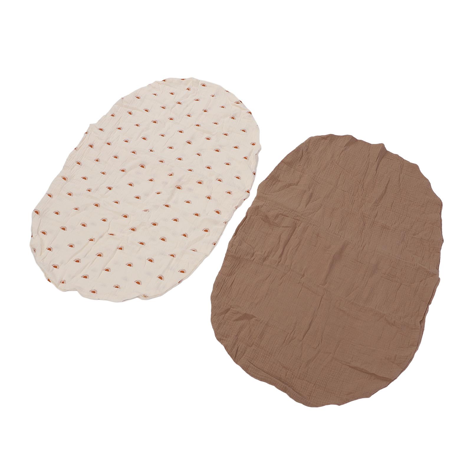 2er-Pack Stubenwagenlaken Weich Atmungsaktiv Baby Stubenwagen Matratze Spannbezug Universelle Passform Rotbraun von Joom DACH