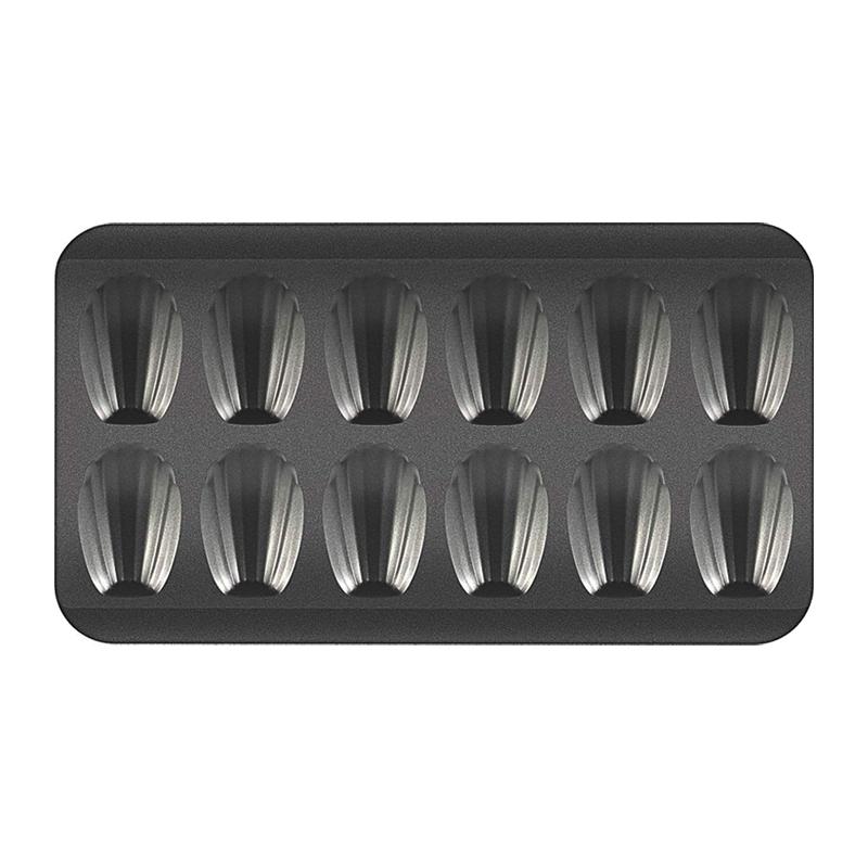 2er-Pack antihaftbeschichtete Madeleine-Pfannen für 12 Tassen mit Ölpinsel, robuste Madeleine-Formen in Muschelform, Mini-Kuchenform, Backblech/Pfanne von Joom DACH