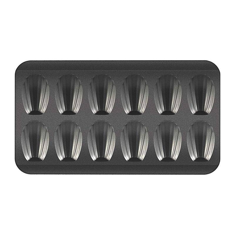 2er-Pack antihaftbeschichtete Madeleine-Pfannen für 12 Tassen mit Ölpinsel, robuste Madeleine-Formen in Muschelform, Mini-Kuchenform, Backblech/Pfanne von Joom DACH