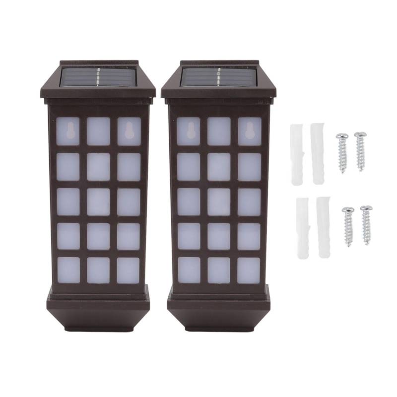 2er-Set Solar-Wandleuchte LED Weißes Licht Intelligente Steuerung Wandlampe für Terrasse Hof von Joom DACH