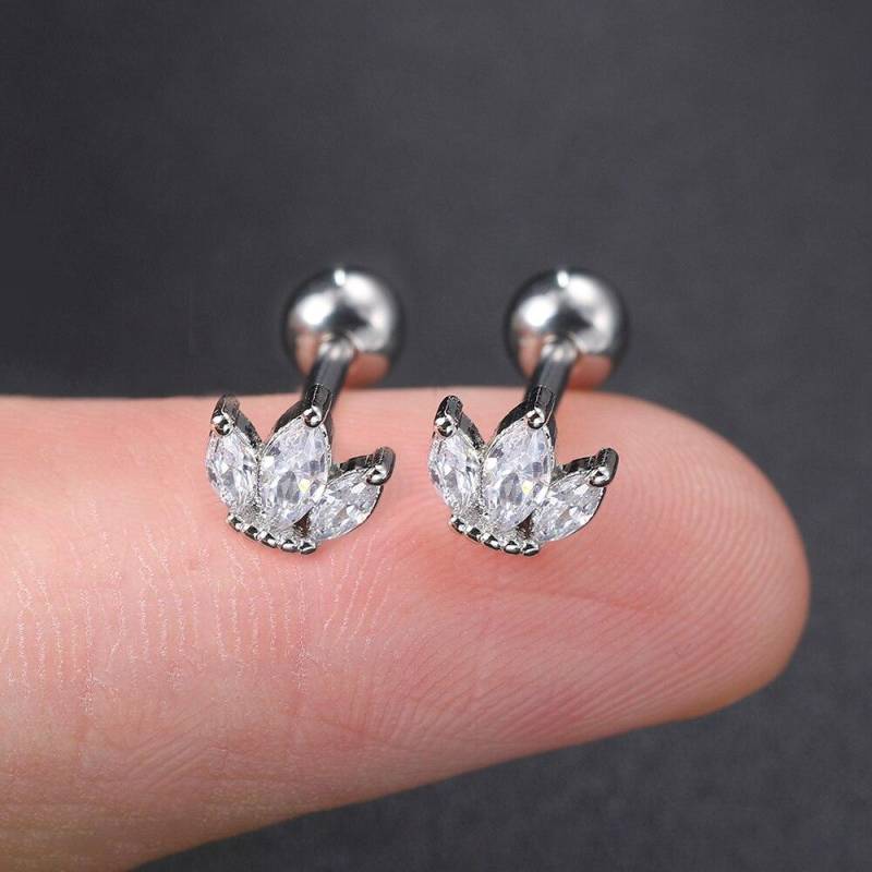 2pc Edelstahl Zirkon Minimal Creolen Frauen Helix Tragus Knorpel Conch Daith Ohr Bolzen Ohrring Piercing Schmuck von Joom DACH