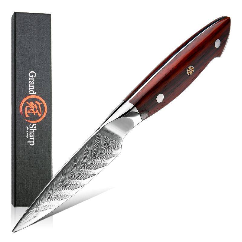 3,5'' Schälmesser vg 10 japanischer Damaststahl scharfes Utility geschnitztes Obstschälen Küchenmesser Besteck Geschenkbox 3.5 inches paring knife von Joom DACH