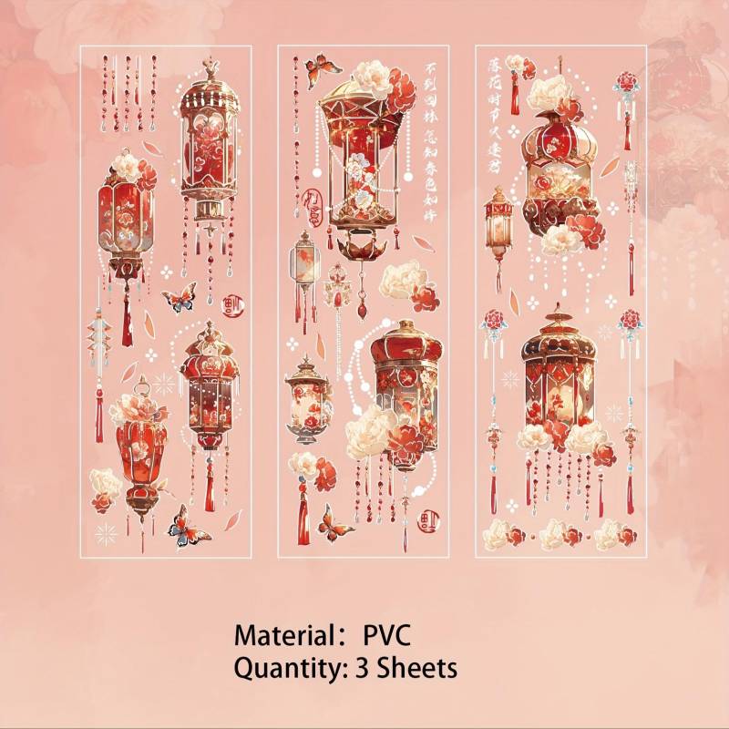 3 Blätter Garten Überraschung Traum PVC Relief Bronzing Aufkleber für Scrapbooking DIY Dekoratives Material Collage Journaling von Joom DACH