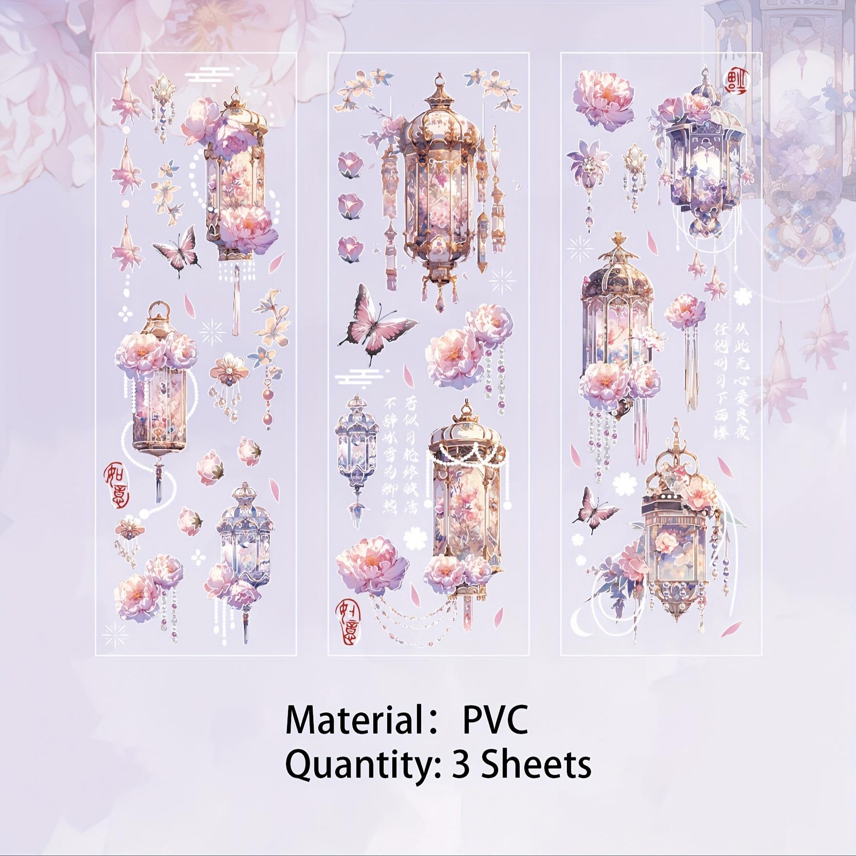 3 Blätter Garten Überraschung Traum PVC Relief Bronzing Aufkleber für Scrapbooking DIY Dekoratives Material Collage Journaling von Joom DACH