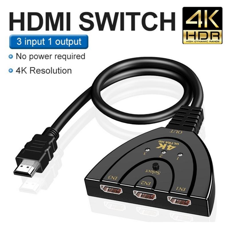 3 Eingang 1 Ausgang HDMI Switcher Splitter HD 1080P 4K HDMI-kompatibles Kabel HD-MI Video Switch HUB Adapter für DVD HDTV TV Box PS3 XBOX von Joom DACH