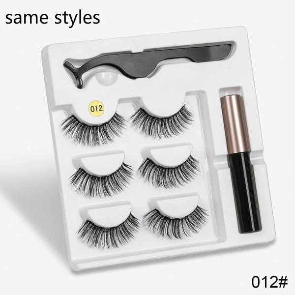 3 Paar Augen Make-up Magnet Wimpern Magnetische falsche Wimpern Liqiud Eyeliner Beauty Kit Nerz Wimpern Style 12 von Joom DACH