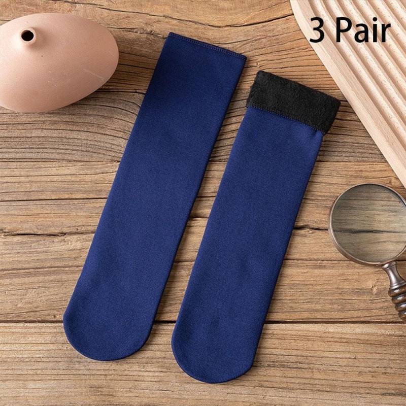3 Paare/los Frauen Winter Warm Verdicken Thermische Weiche Casual Einfarbig Socken Wolle Kaschmir Hause Schnee Stiefel Samt Hause Boden socke von Joom DACH