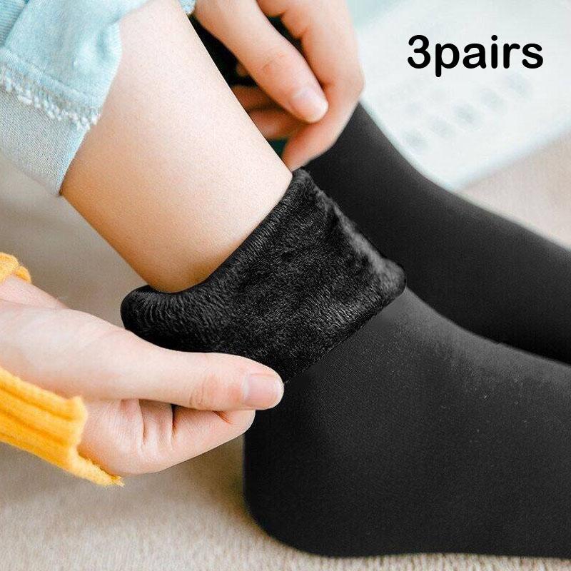 3 Paare/los Frauen Winter Warm Verdicken Thermische Weiche Casual Einfarbig Socken Wolle Kaschmir Hause Schnee Stiefel Samt Hause Boden socke von Joom DACH