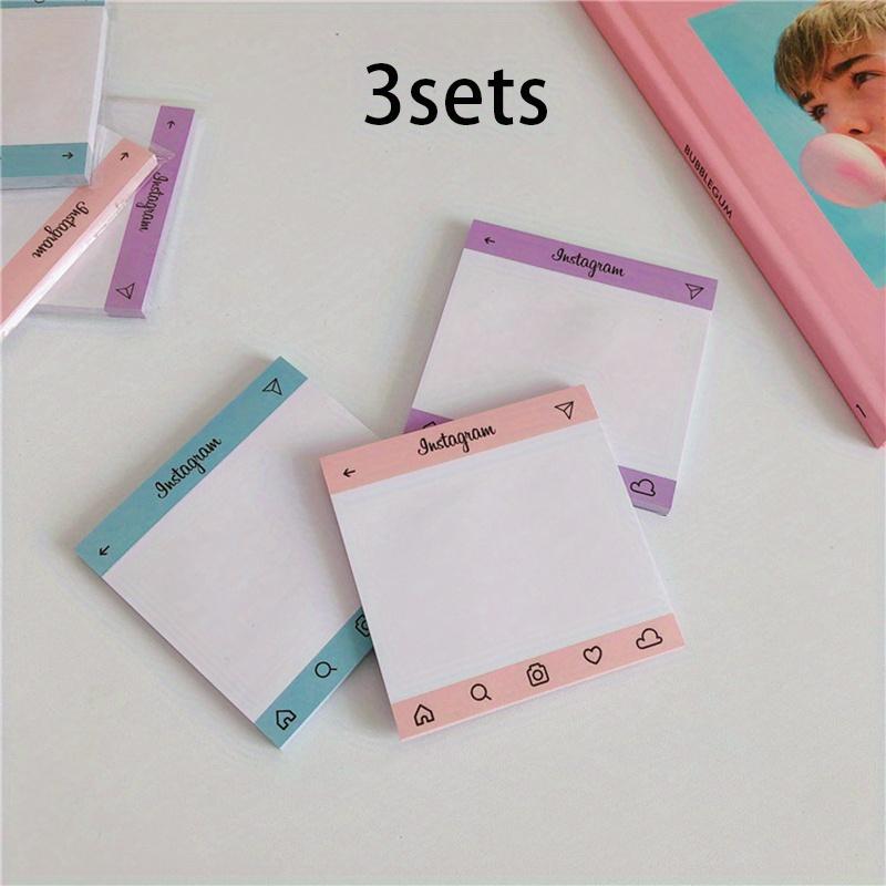 3 Sätze Süßigkeitenfarbene Instagram-Rahmen Haftnotizen, Haftnotizen, Ledger-Material, 150 Blatt 3pcs von Joom DACH