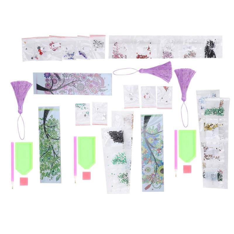 3 Set DIY Diamantmalerei Lesezeichen Stickerei Lesezeichen Zubehör mit Quaste von Joom DACH