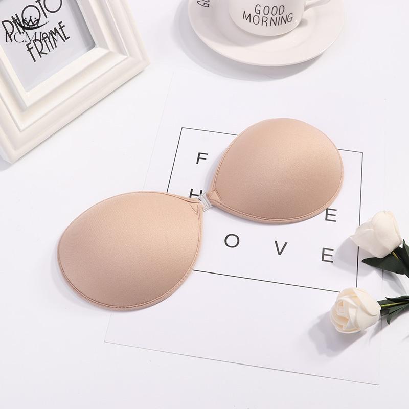 3 Stile Frontverschluss Klebestreifen Brustwarzenabdeckung Unterwäsche Silikon Klebriger Unsichtbarer rückenfreier BH Trägerloser Push-Up-Bralette Nahtlos style2 D beige von Joom DACH