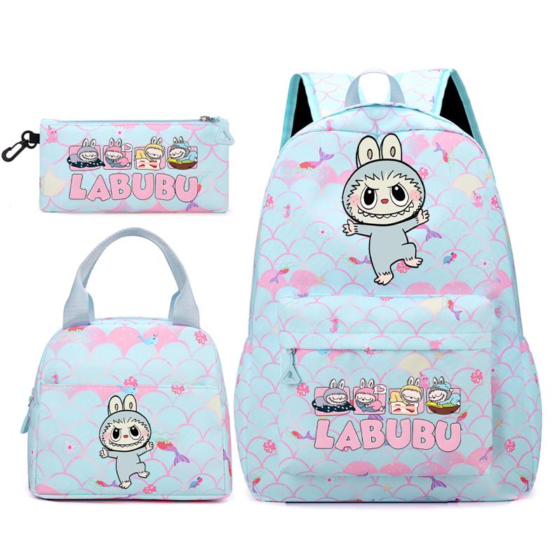 3 Stück/Set Rucksack für Mädchen Schule Teenager Student Rucksack Damen Rucksack mit Lunchtaschen Federmäppchen Fischschuppen-Stil Taschen von Joom DACH