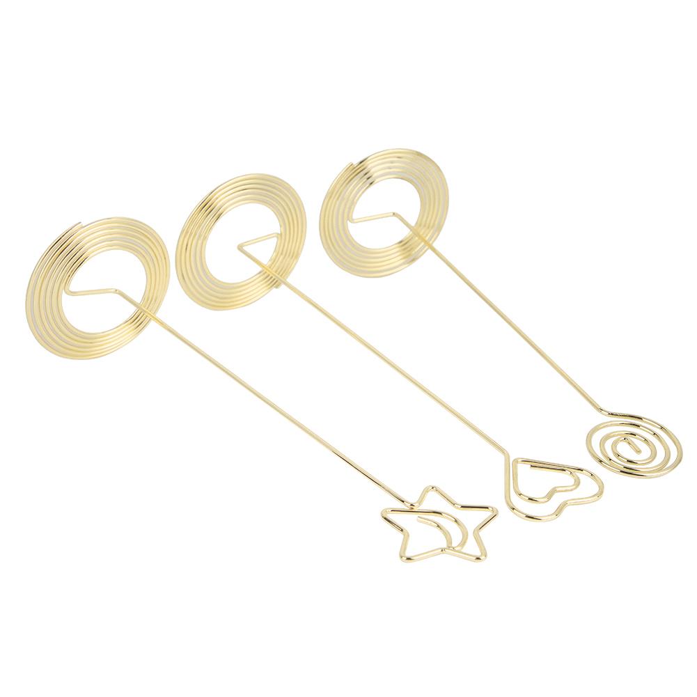 3 Stück 220mm Memo Clip Halter Karten Bild Notiz Tischnummer Ständer Büro Schreibtisch Organizer Gold gold von Joom DACH