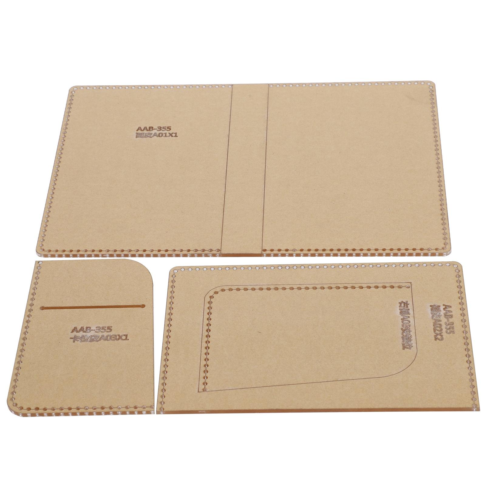 3 Stück Acryl Vorlage Kartenetui DIY Passhülle Ledermuster Geldbörsenform Bastelwerkzeuge von Joom DACH