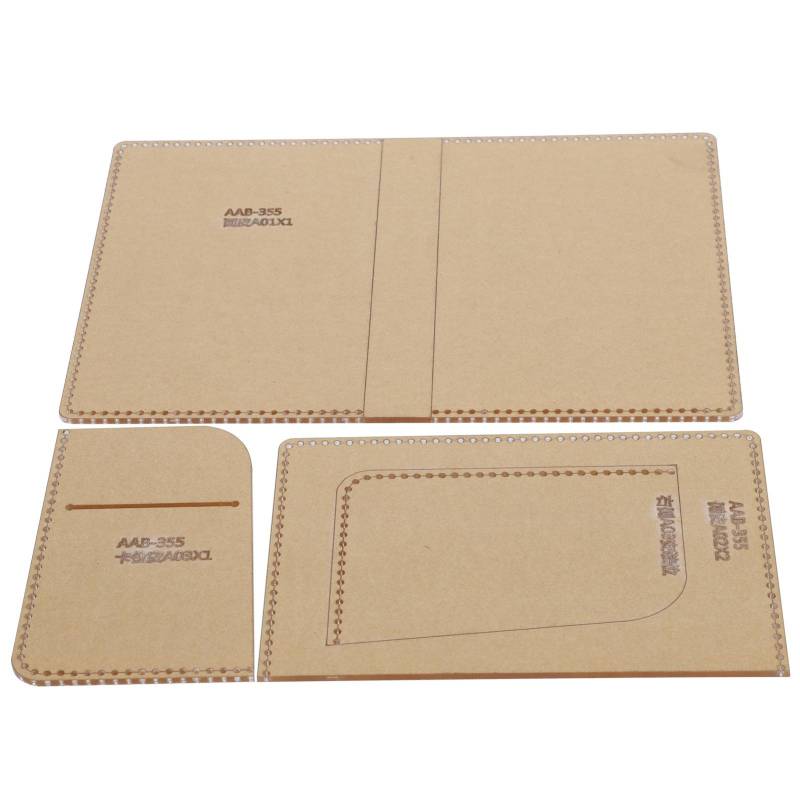 3 Stück Acryl Vorlage Kartenetui DIY Passhülle Ledermuster Geldbörsenform Bastelwerkzeuge von Joom DACH