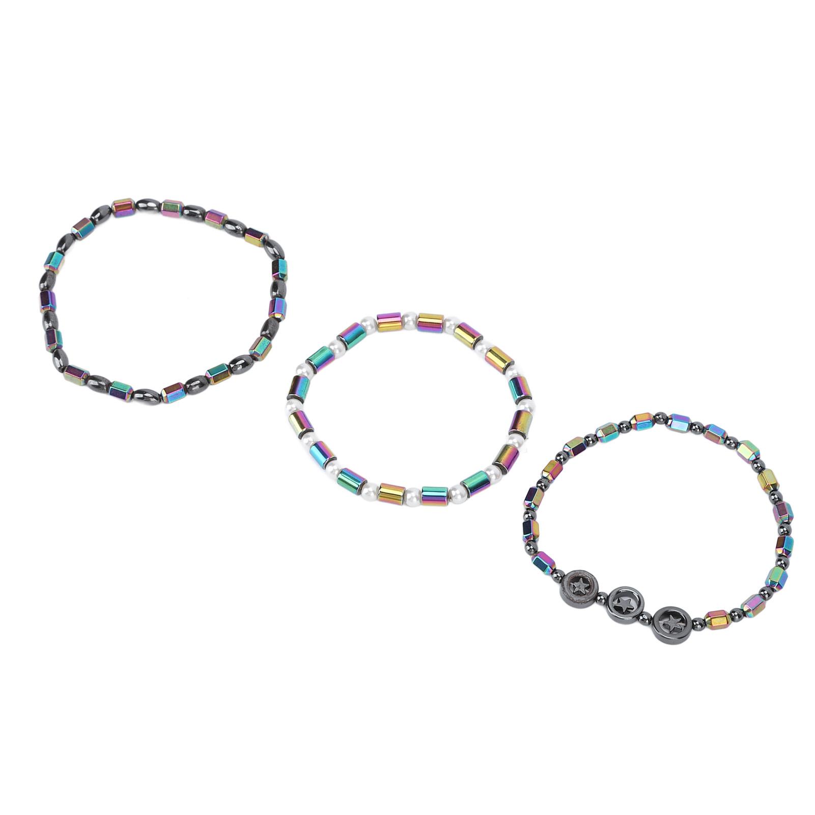 3 Stück Hämatit Magnetisches Fußkettchen Set Schmerzlinderung Anti Schwellung Gleichgewicht Angst für Männer Frauen von Joom DACH