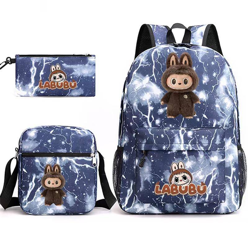 3 Stück LABUBU Schultasche Rucksack Schulrucksack Leicht Lastreduziert Rückenschutz und Großraum Kinder Schultasche Rucksack von Joom DACH