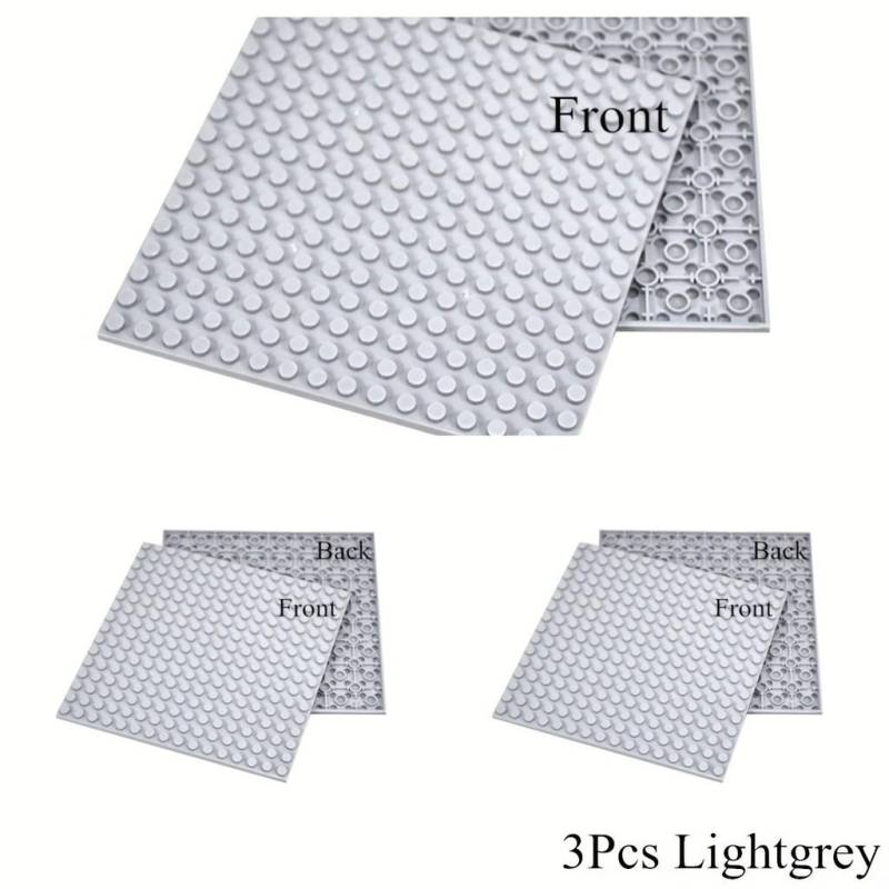 3 Stück Platten 16 x 16 MOC Doppelseitige Grundplatten-Bausteine, Grundplatten-Stadtteile, Lernspielzeug, Halloween-Weihnachtsgeschenke licht grau von Joom DACH