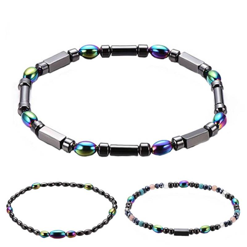 3 Stück Schlichter Stil Schwarze Gallenstein Acrylperlen Fußkettchen Knöchelarmband von Joom DACH