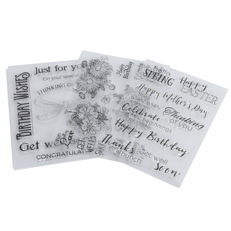 3 Stück Transparenter Stempelgummi TPR DIY Journal Album Dekoration Bastelzubehör von Joom DACH