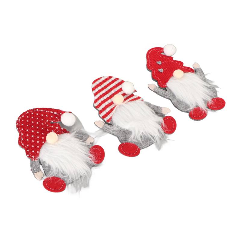 3 Stück Weihnachtsmann Wicht Bestecktasche Gesichtsloser Wicht Messer- und Gabelhülle zur Dekoration Neujahr von Joom DACH