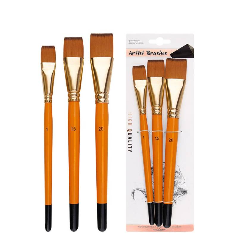 3 Stück neue Ölgemäldepinsel, großer flacher Kopf, kurzer Stab, 3-farbiges Nylonhaar, Malpinsel für Aquarellmalerei, für Studenten, Acryl, Kunstbedarf orange 3 Stück neue Ölgemäldepinsel, großer flacher Kopf, kurzer Stab, 3-farbiges Nylonhaar, Malpinsel für Aquarellmalerei, für Studenten, Acryl, Kunstbedarf orange von Joom DACH