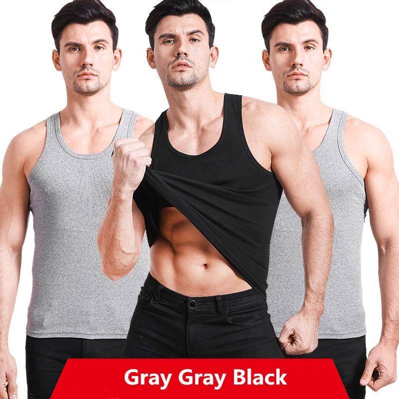 3 Stücke Herren Ärmelloses T-Shirt Baumwolle Weste Top Bodyshaper Fitness Sweatshirt Unterwäsche Junge Unter Kleidung Singlets Unterhemd XL graue von Joom DACH