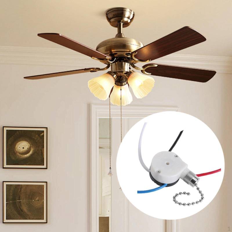 3-Stufen-Zugschalter 4-adrig zur Steuerung von Deckenventilator und Wandleuchte silber von Joom DACH