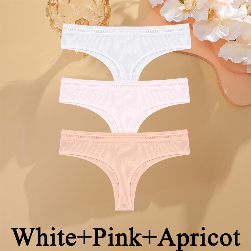 3 TEILE/SATZ Grundlegende frauen Baumwolle Brasilianische Hosen Weichen G-String Transparent Sexy Slips Weibliche Weichen Bequemen Stretch Tanga XL&Set von Joom DACH