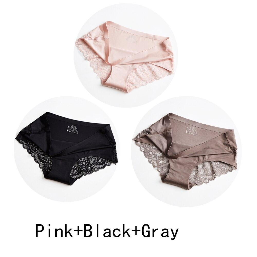 3 Teile/los Nahtlose Frauen Aushöhlen Höschen Set Unterwäsche Komfort Spitze Briefs Low Rise Weibliche Sport Panty Weiche Dame Dessous XXL von Joom DACH