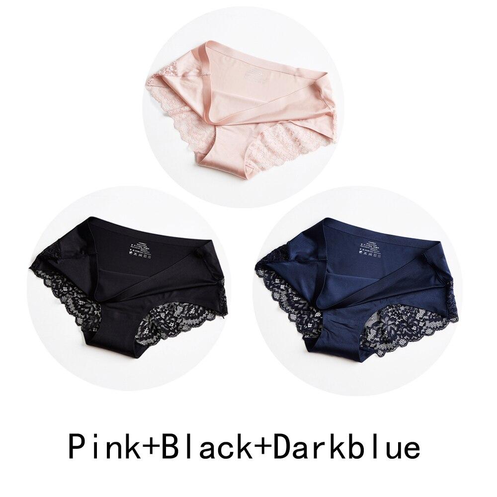 3 Teile/los Nahtlose Frauen Aushöhlen Höschen Set Unterwäsche Komfort Spitze Briefs Low Rise Weibliche Sport Panty Weiche Dame Dessous XXL von Joom DACH