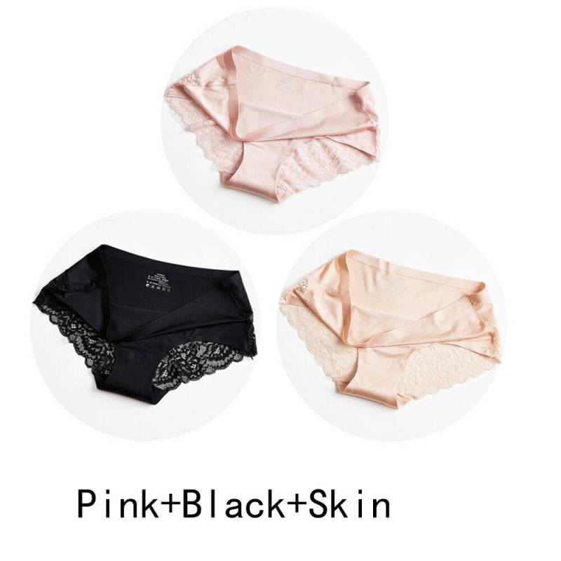 3 Teile/los Nahtlose Frauen Aushöhlen Höschen Set Unterwäsche Komfort Spitze Briefs Low Rise Weibliche Sport Panty Weiche Dame Dessous XXL von Joom DACH