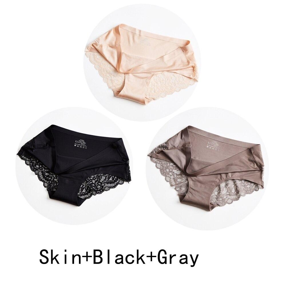 3 Teile/los Nahtlose Frauen Aushöhlen Höschen Set Unterwäsche Komfort Spitze Briefs Low Rise Weibliche Sport Panty Weiche Dame Dessous XXL von Joom DACH