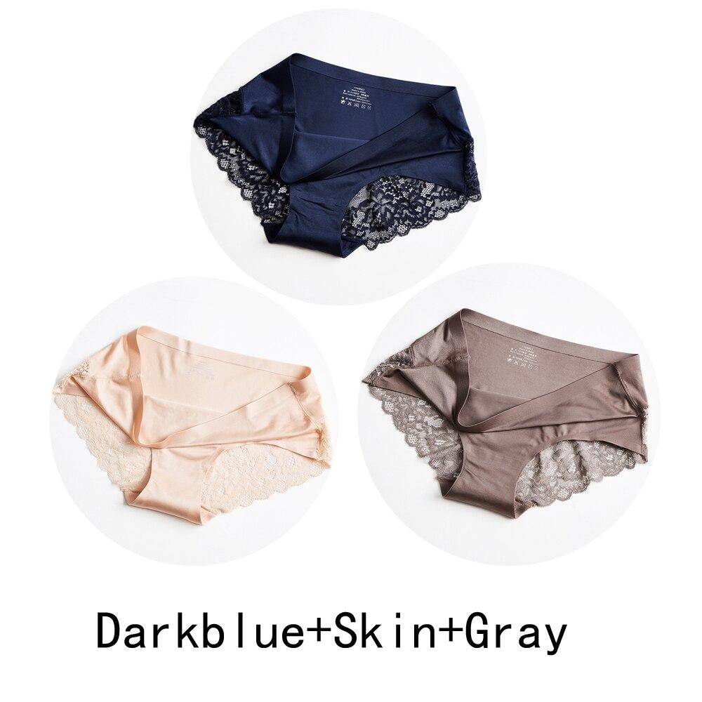 3 Teile/los Nahtlose Frauen Aushöhlen Höschen Set Unterwäsche Komfort Spitze Briefs Low Rise Weibliche Sport Panty Weiche Dame Dessous XXL von Joom DACH