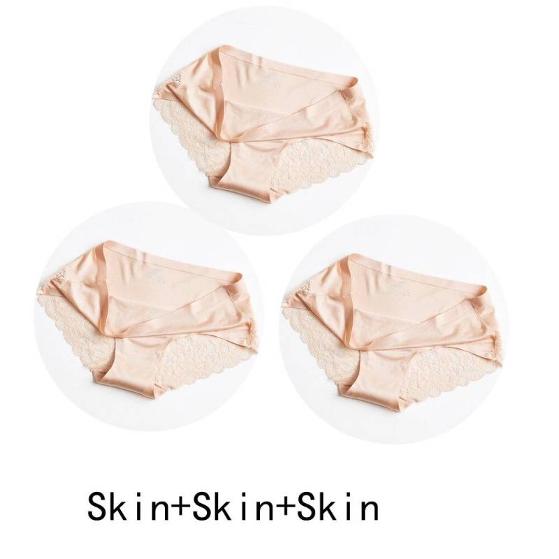 3 Teile/los Nahtlose Frauen Aushöhlen Höschen Set Unterwäsche Komfort Spitze Briefs Low Rise Weibliche Sport Panty Weiche Dame Dessous XXL von Joom DACH