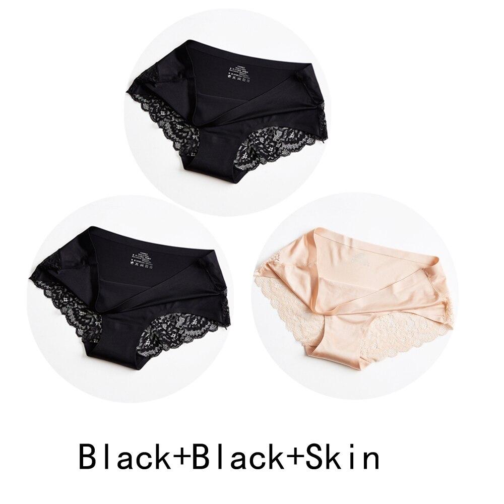 3 Teile/los Nahtlose Frauen Aushöhlen Höschen Set Unterwäsche Komfort Spitze Briefs Low Rise Weibliche Sport Panty Weiche Dame Dessous XXL von Joom DACH