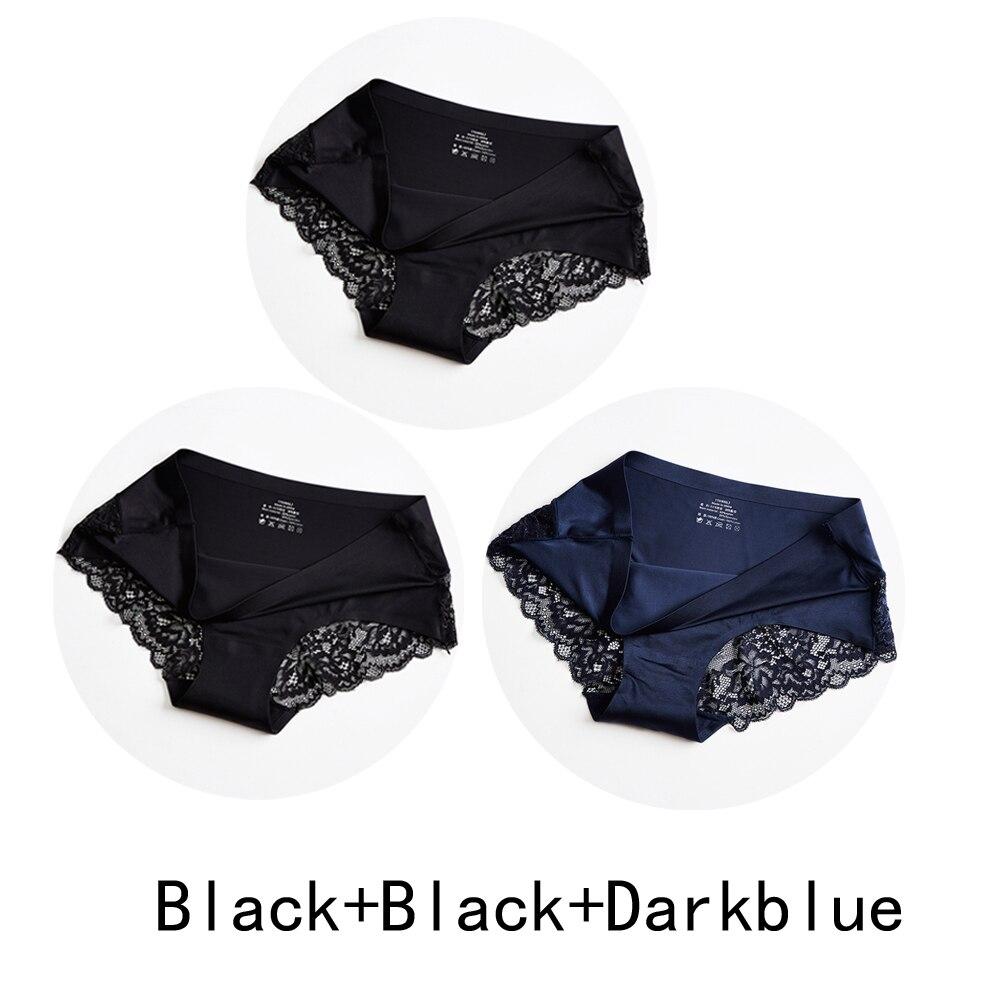 3 Teile/los Nahtlose Frauen Aushöhlen Höschen Set Unterwäsche Komfort Spitze Briefs Low Rise Weibliche Sport Panty Weiche Dame Dessous XXL von Joom DACH