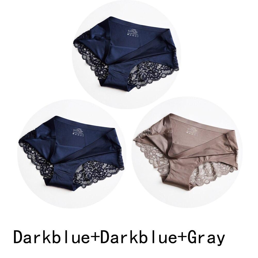 3 Teile/los Nahtlose Frauen Aushöhlen Höschen Set Unterwäsche Komfort Spitze Briefs Low Rise Weibliche Sport Panty Weiche Dame Dessous XXL von Joom DACH