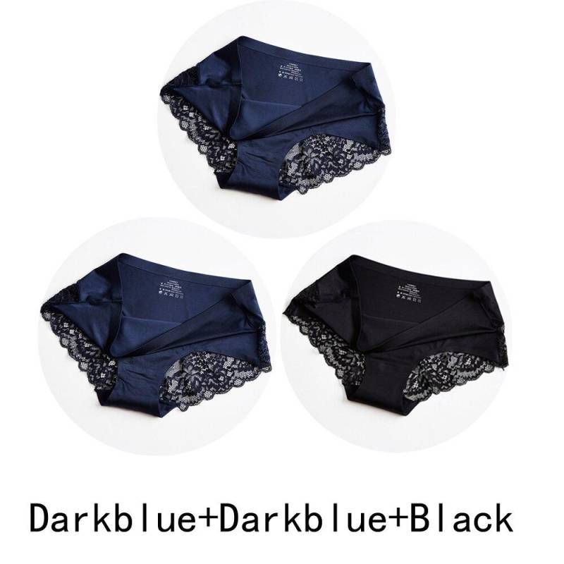 3 Teile/los Nahtlose Frauen Aushöhlen Höschen Set Unterwäsche Komfort Spitze Briefs Low Rise Weibliche Sport Panty Weiche Dame Dessous XXL von Joom DACH