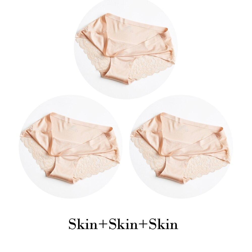 3 Teile/los Nahtlose Frauen Aushöhlen Höschen Set Unterwäsche Komfort Spitze Briefs Low Rise Weibliche Sport Panty Weiche Dame Dessous XXL von Joom DACH