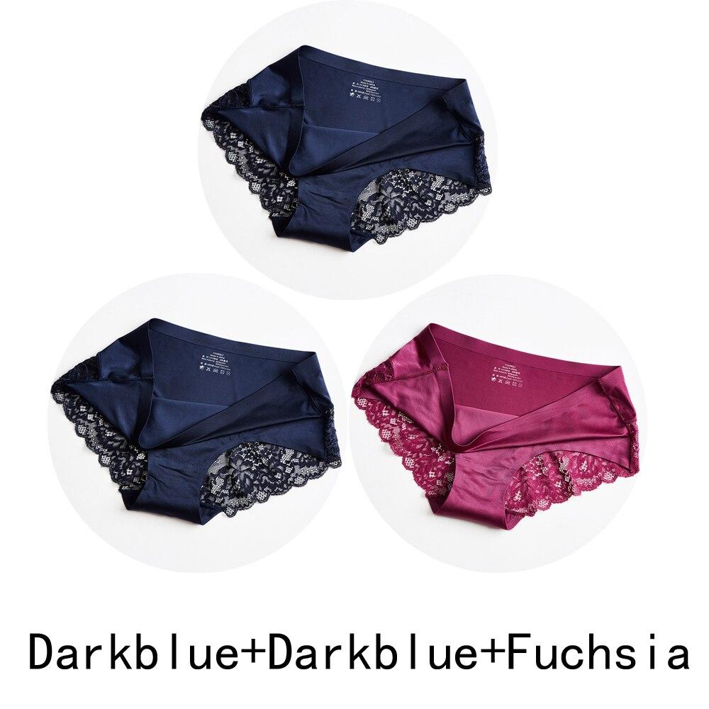 3 Teile/los Nahtlose Frauen Aushöhlen Höschen Set Unterwäsche Komfort Spitze Briefs Low Rise Weibliche Sport Panty Weiche Dame Dessous XXL von Joom DACH