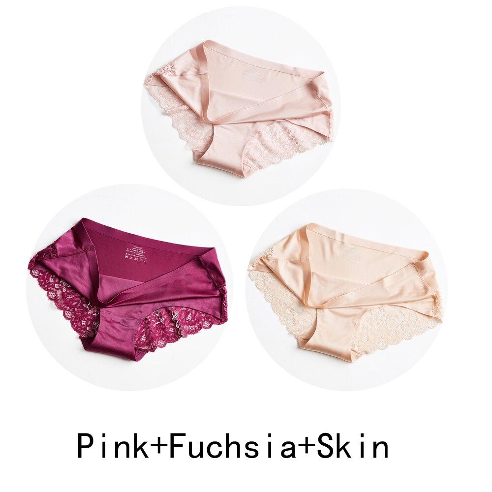 3 Teile/los Nahtlose Frauen Aushöhlen Höschen Set Unterwäsche Komfort Spitze Briefs Low Rise Weibliche Sport Panty Weiche Dame Dessous XXL von Joom DACH