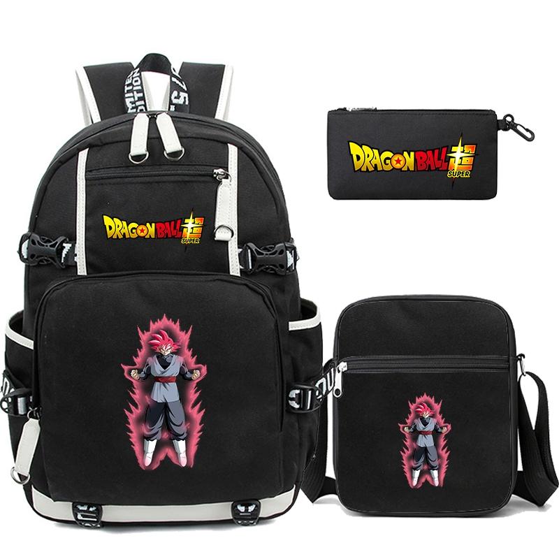 3 Teile/satz Anime Dragon Ball Laptop-Rucksack Unisex Rucksack mit Mittagessen Handtasche für Mädchen Jungen Teenager Schultasche Männer Frauen Freizeittasche Rucksack Mochila von Joom DACH