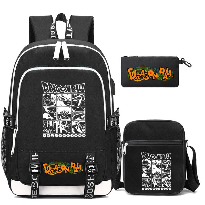 3 Teile/satz Anime Dragon Ball Rucksack für T-Shirt Junge Mädchen Zurück Zu Schule Rucksack mit Schulter Tasche Pencli Tasche Reisetasche mochila von Joom DACH