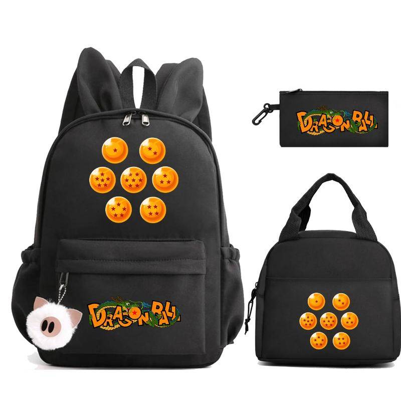 3 Teile/satz Anime Dragon Ball Rucksack mit Mittagessen Tasche Bleistift Fall Zurück Zu Schulranzen für Jungen Mädchen Tasche Männer Frauen Reisetasche Mochila von Joom DACH