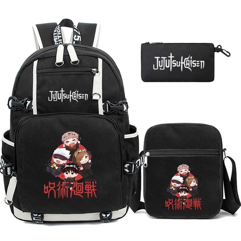 3 Teile/satz Anime Jujutsu Kaisen Uzumaki Rucksack für Teen Junge Mädchen Zurück Zu Schule Tasche Student Schul Freizeit Reisetasche von Joom DACH