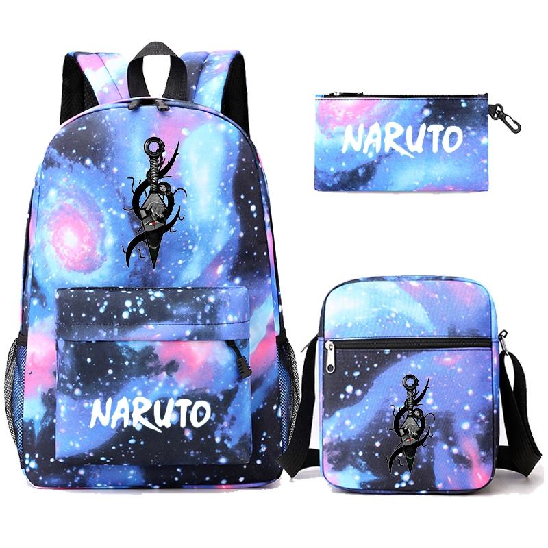 3 Teile/satz Anime Naruto Rucksack mit Umhängetasche Federmäppchen für Jungen Mädchen Büchertasche Rucksack Männer Frauen Freizeit Reisetasche Rucksack von Joom DACH