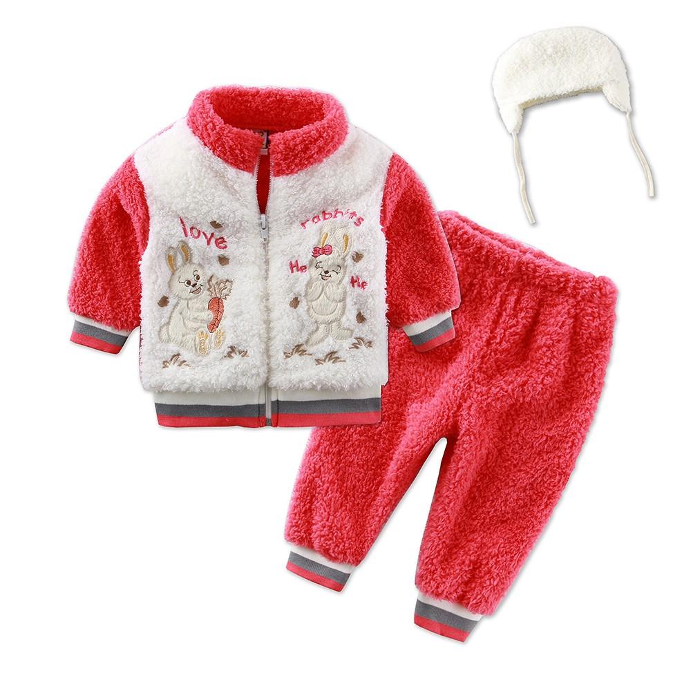 3 Teile/satz Korallen Fleece Winter Kleidung Neugeborenen Jungen Und Mädchen Casual Set Sport Outfits Hoodie Zipper Warme Kleidung 68 von Joom DACH