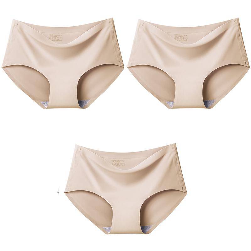 3 Teile/satz Nahtlose Eis Seide Höschen Für Frauen Intime Komfort Slips Große Größe Mid-taille M-XXL Mehrere Farbe Optionen Dessous 4XL&3pcs von Joom DACH
